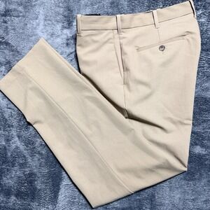 Van Heusen Flex Straight Fit Pants Mens 30x32 Khaki Tan 505M103